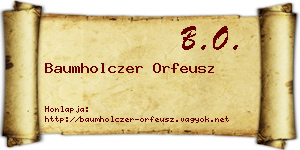 Baumholczer Orfeusz névjegykártya